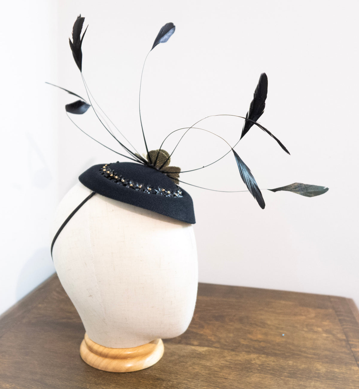 Midnight in Motion - Black Pill Box Hat!