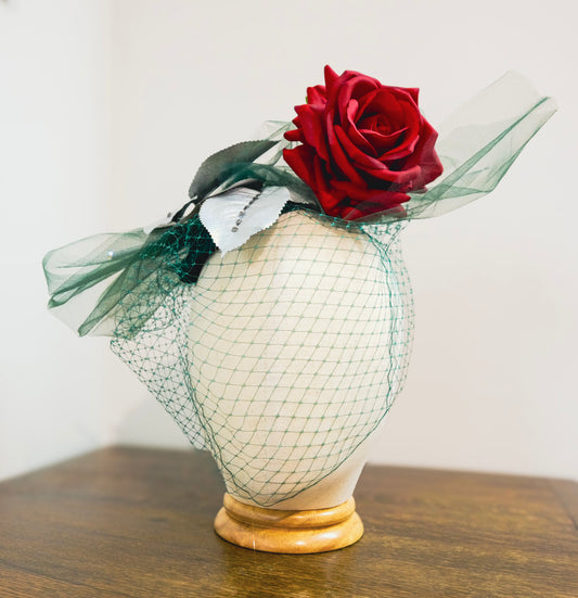 Scarlet Rose Fascinator
