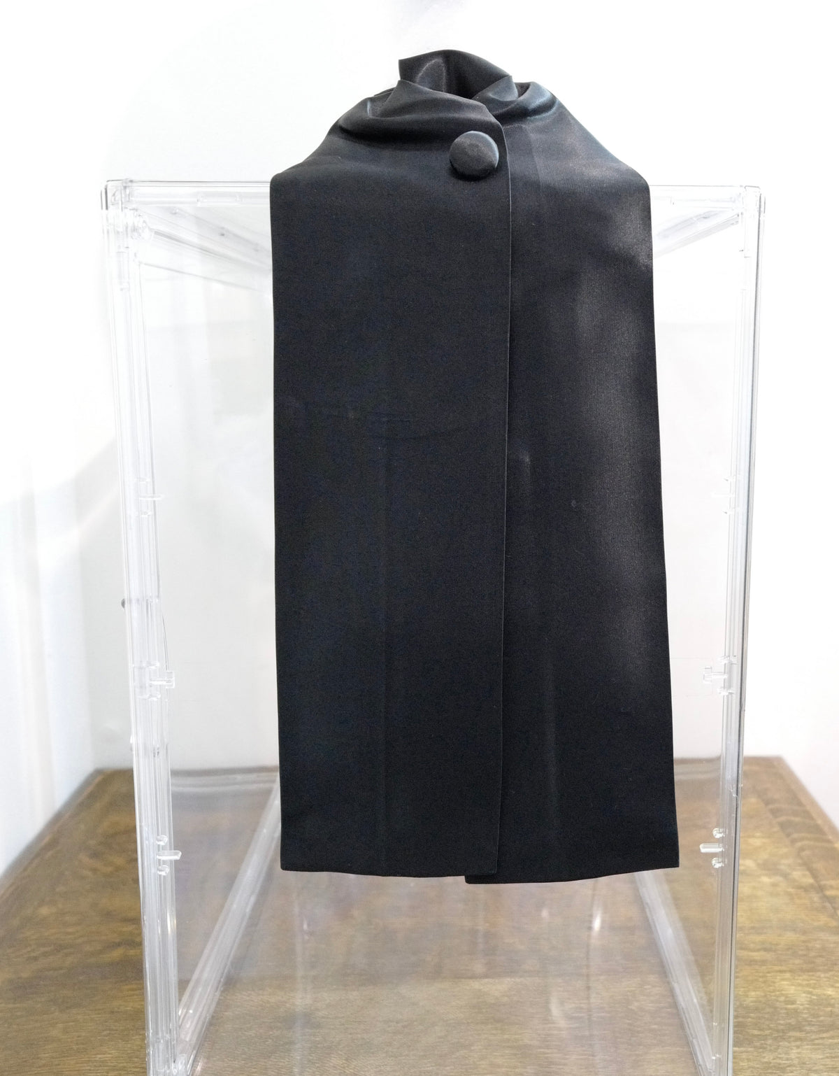 Black Satin Full-Length Cravat – Neck Tie