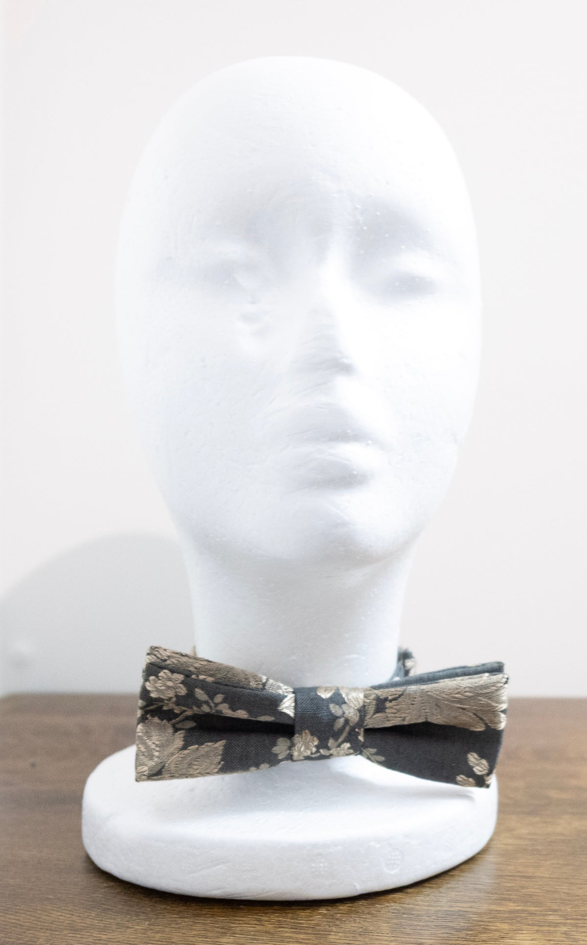 Formal Olive & Pewter Floral Bow Tie – One of a Kind