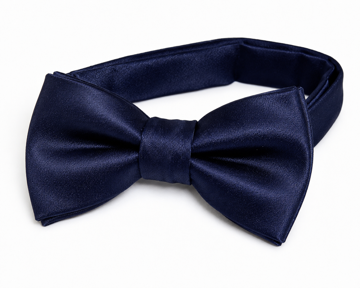Navy Blue Vintage Fabric Formal Bow Tie