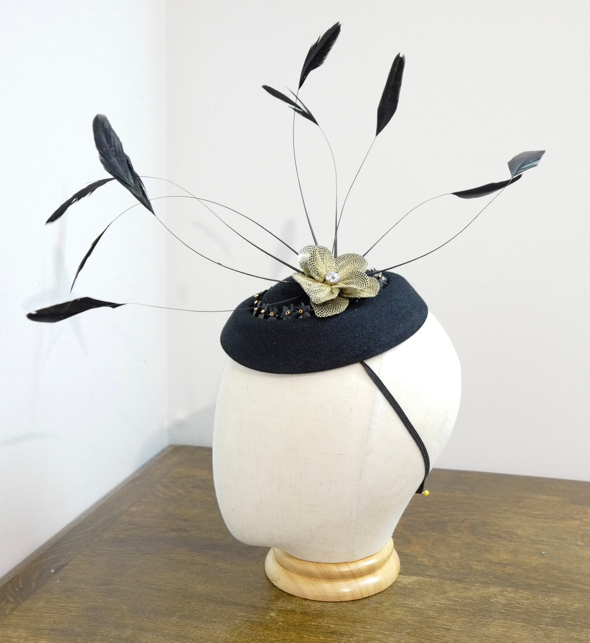 Midnight in Motion - Black Pill Box Hat!
