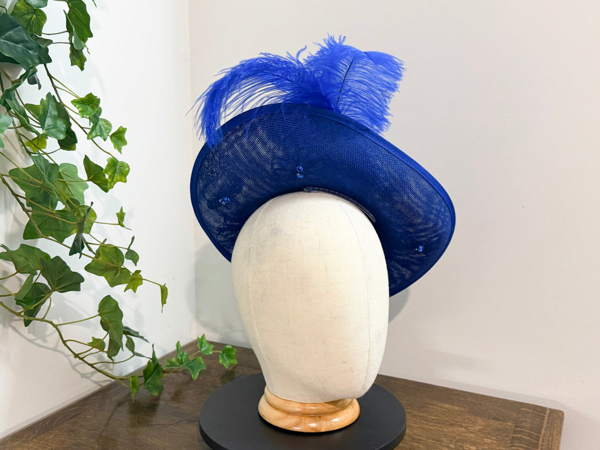 Cobalt Duchess - Heart Shaped Fascinator in Royle Blue