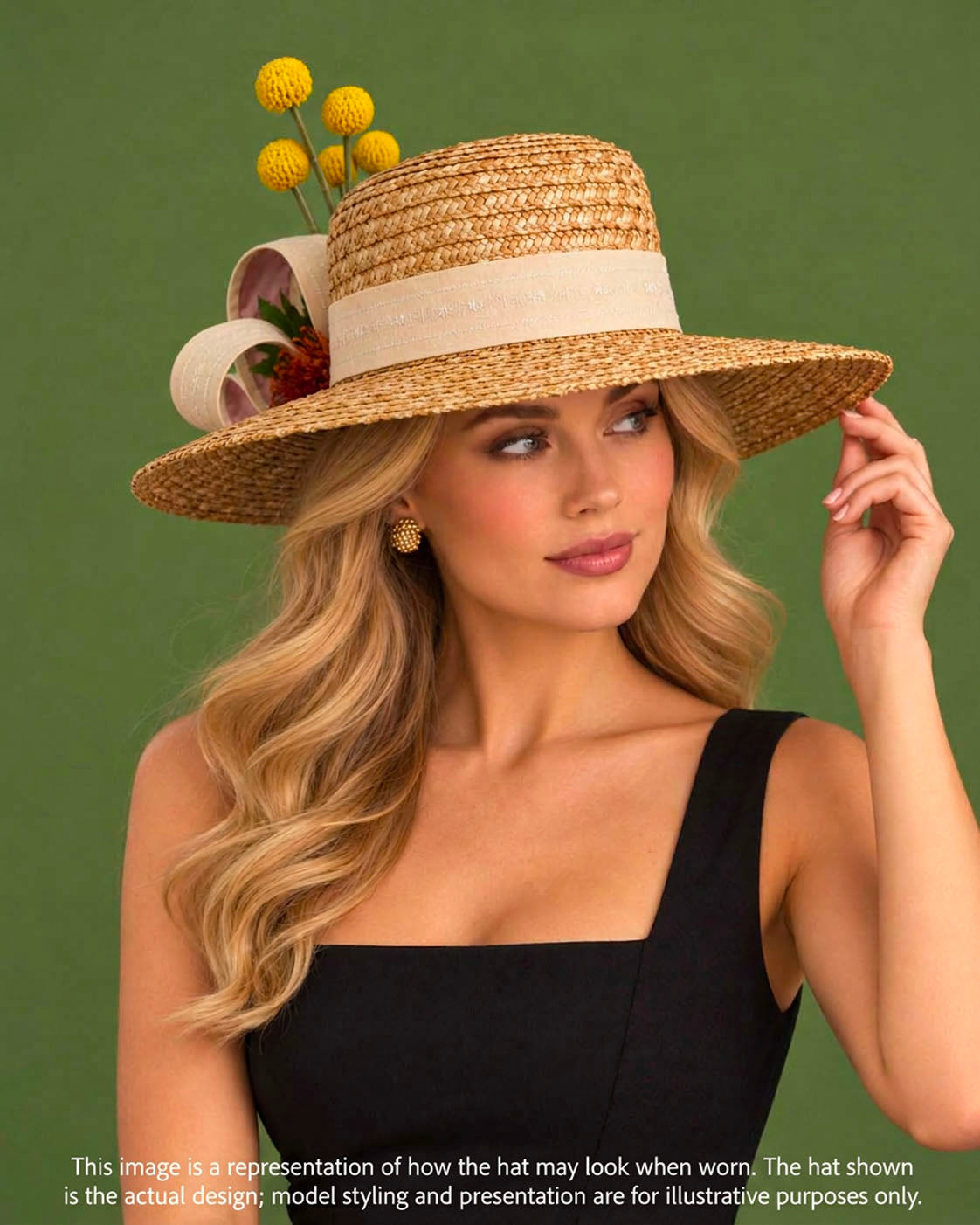 Bushland Canvas – Handcrafted Natural Straw Wide Brim Hat with Australian Native Floral Detail