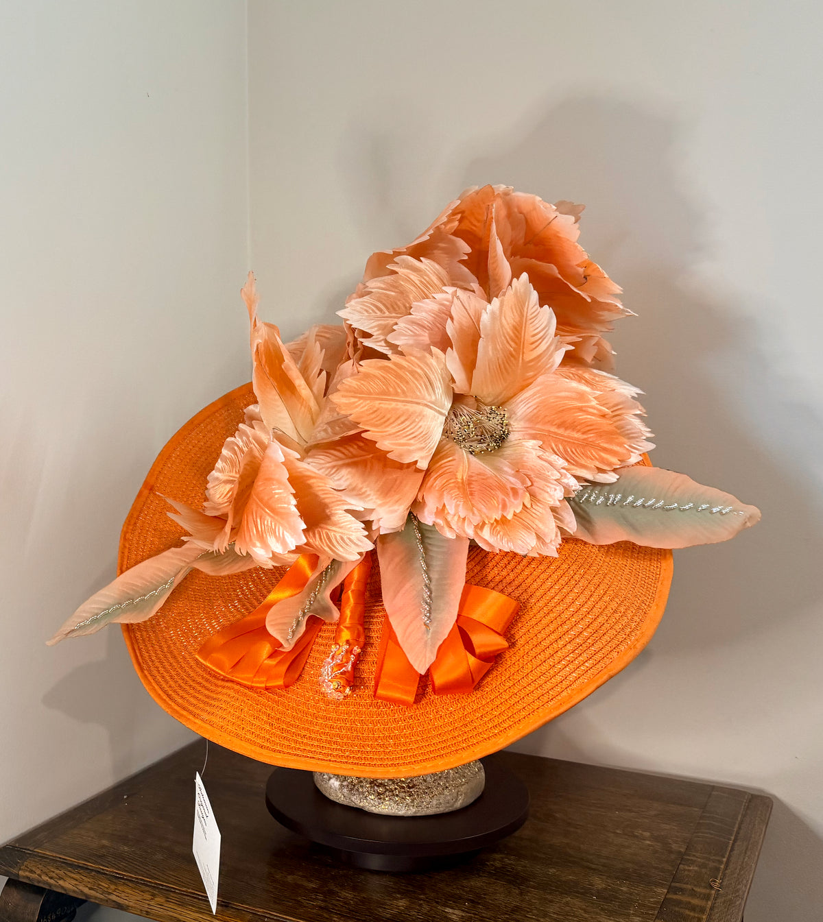 Safety Hat - orange floral hat