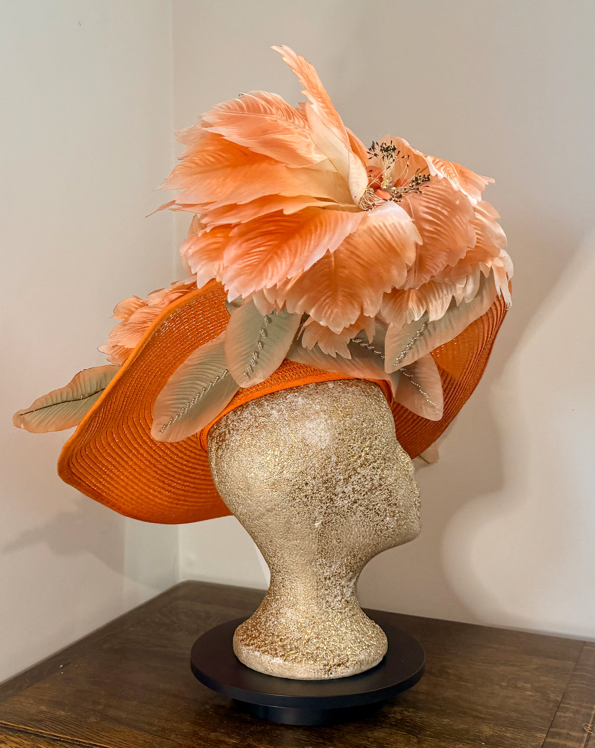 Safety Hat - orange floral hat
