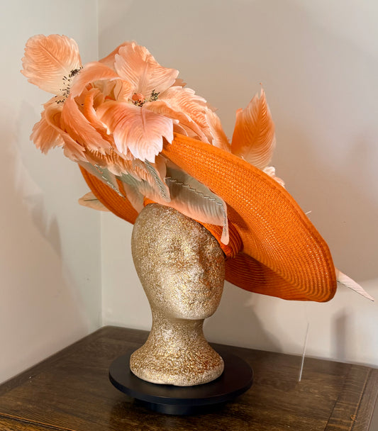 Safety Hat - orange floral hat