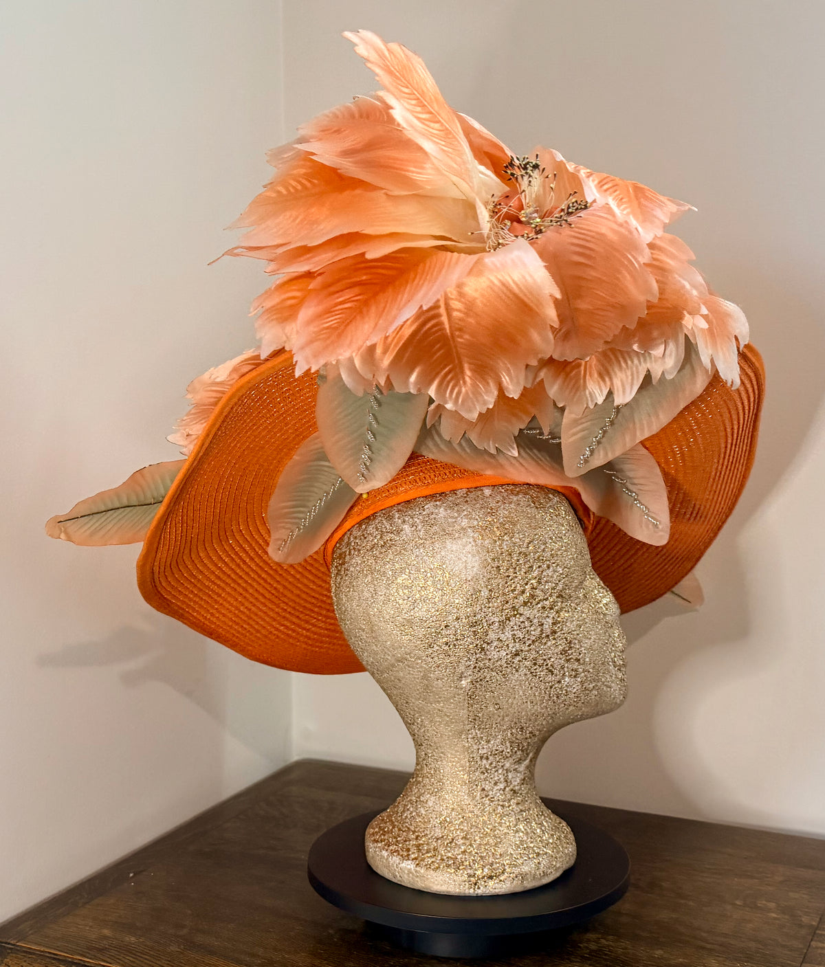 Safety Hat - orange floral hat