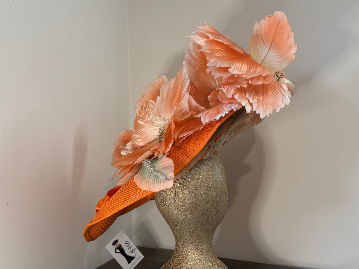 Safety Hat - orange floral hat