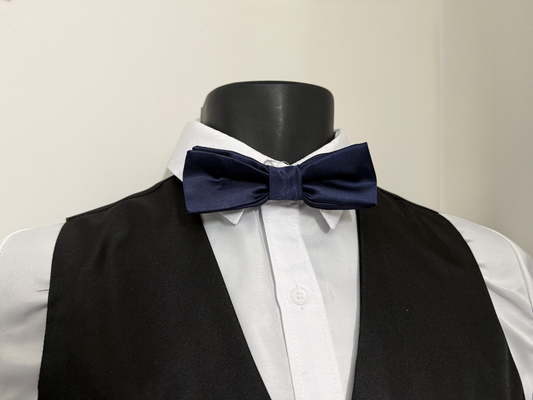 Navy Blue Vintage Fabric Formal Bow Tie