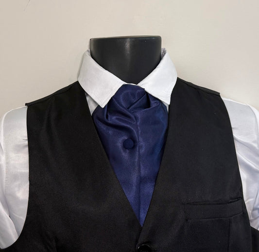 Navy Blue Satin Formal Cravat