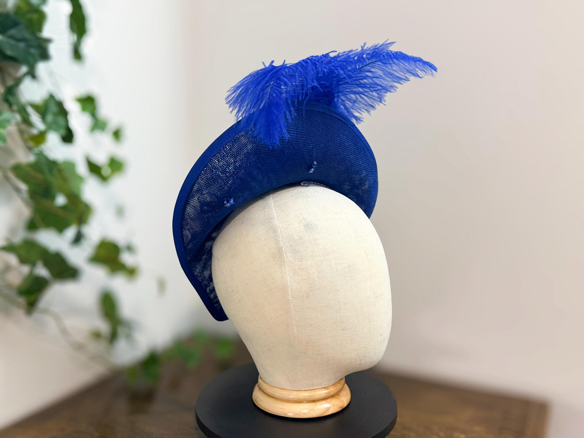 Cobalt Duchess - Heart Shaped Fascinator in Royle Blue __etsy:8609977180