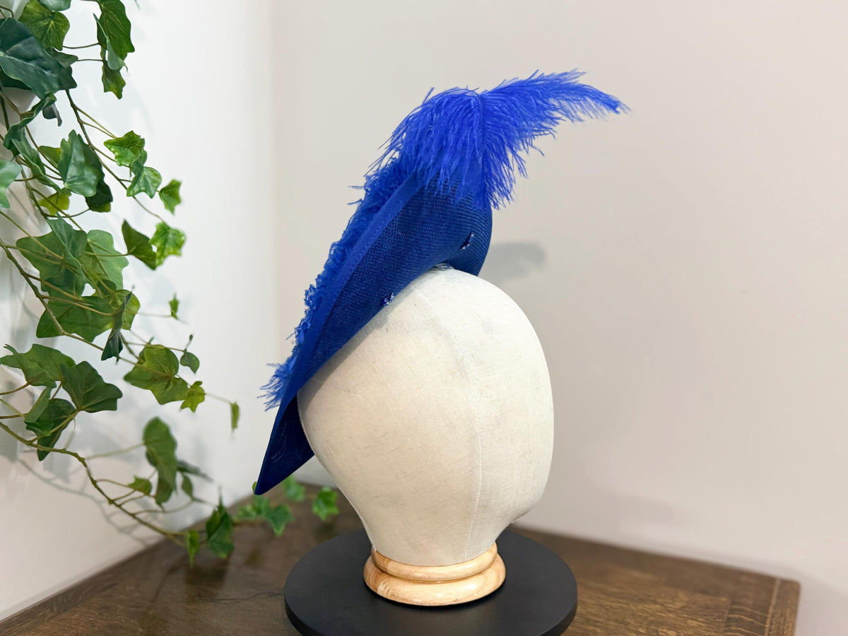 Cobalt Duchess - Heart Shaped Fascinator in Royle Blue __etsy:8609977196