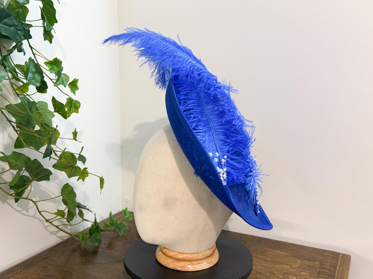 Cobalt Duchess - Heart Shaped Fascinator in Royle Blue __etsy:8609977236