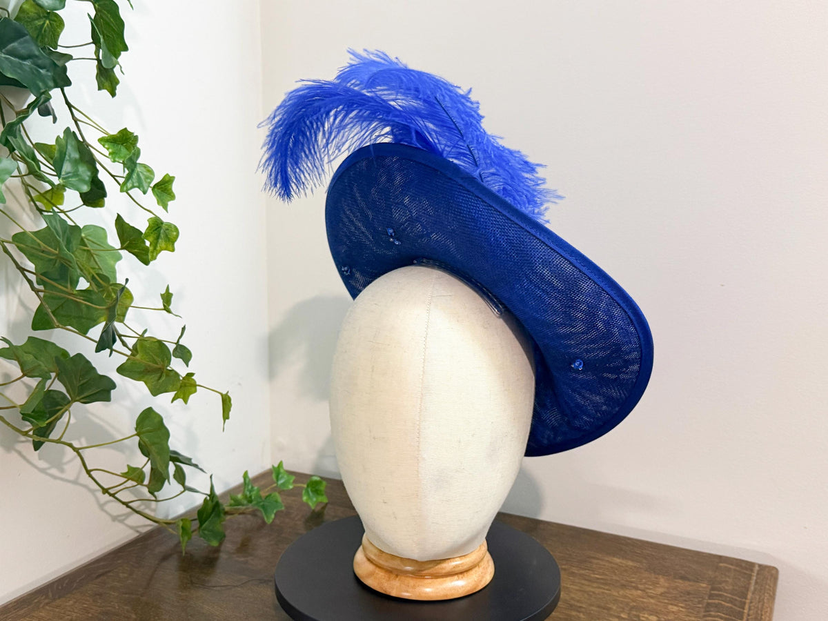 Cobalt Duchess - Heart Shaped Fascinator in Royle Blue __etsy:8609977328