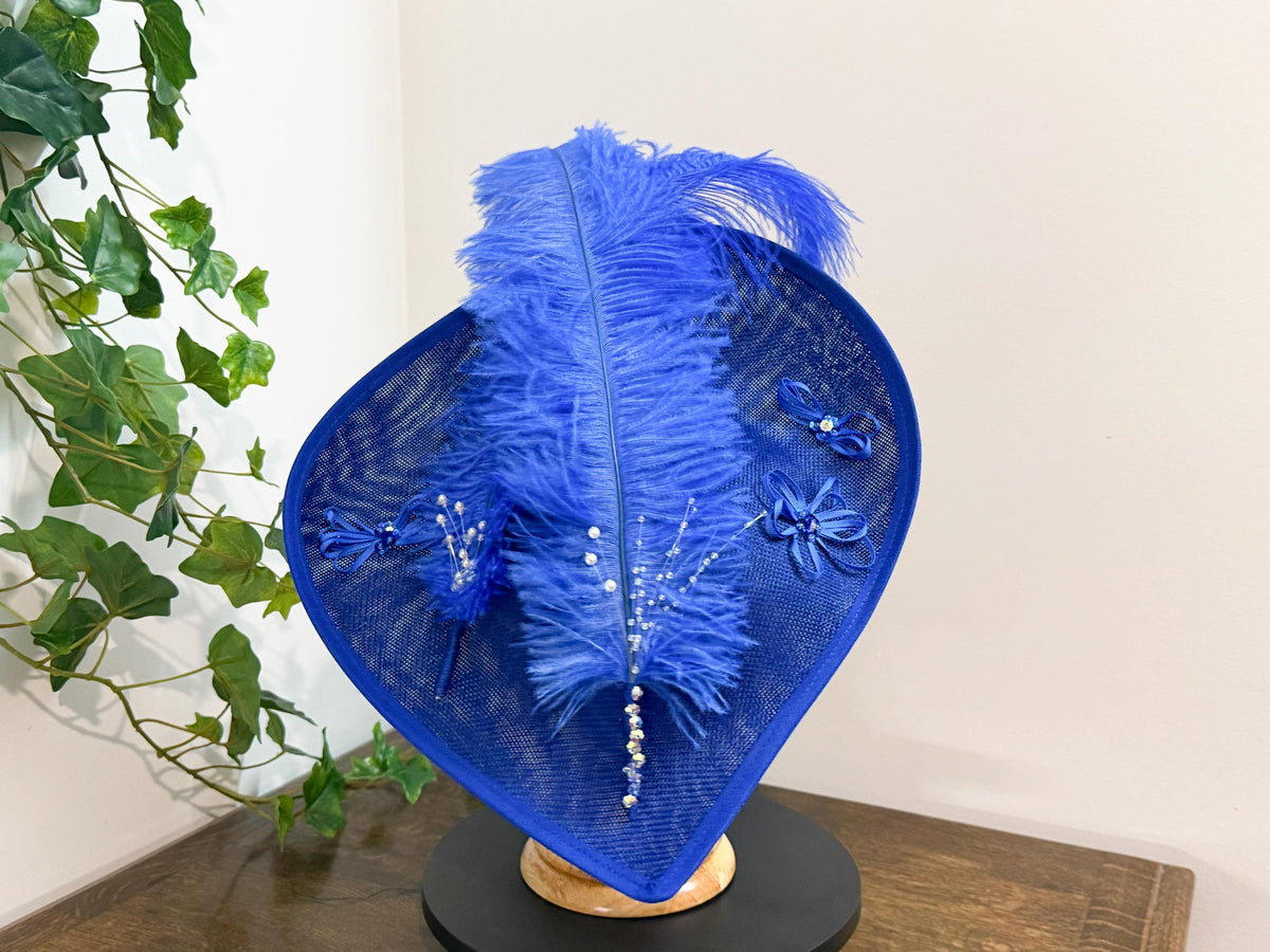 Cobalt Duchess - Heart Shaped Fascinator in Royle Blue __etsy:8609977330
