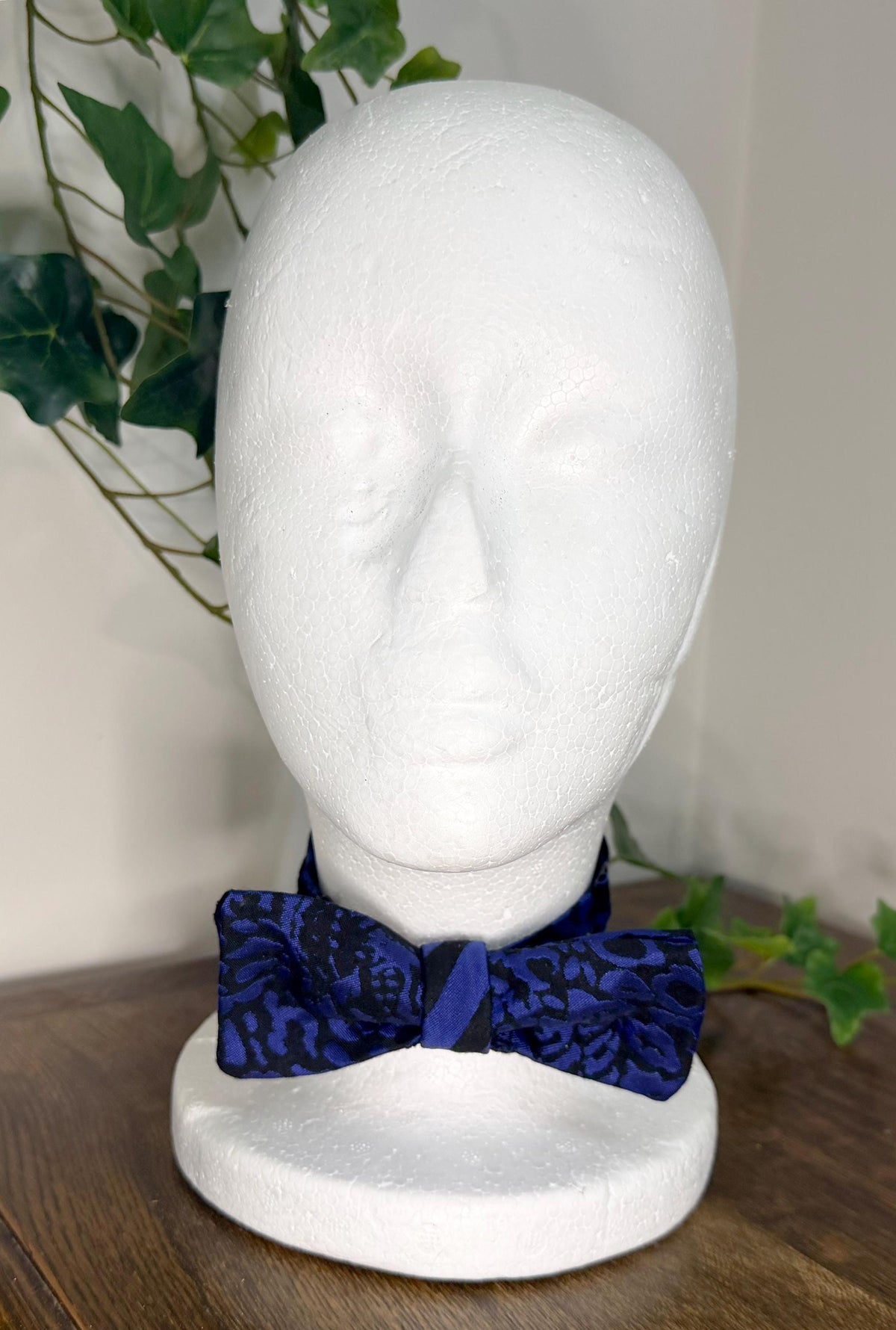 River Bow - Royle Blue & Black Patterned Bowtie