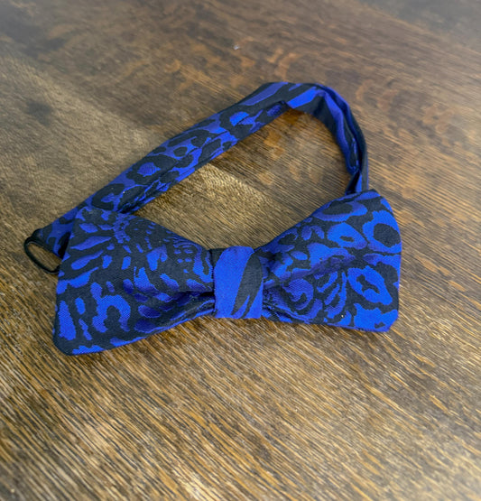 River Bow - Royle Blue & Black Patterned Bowtie