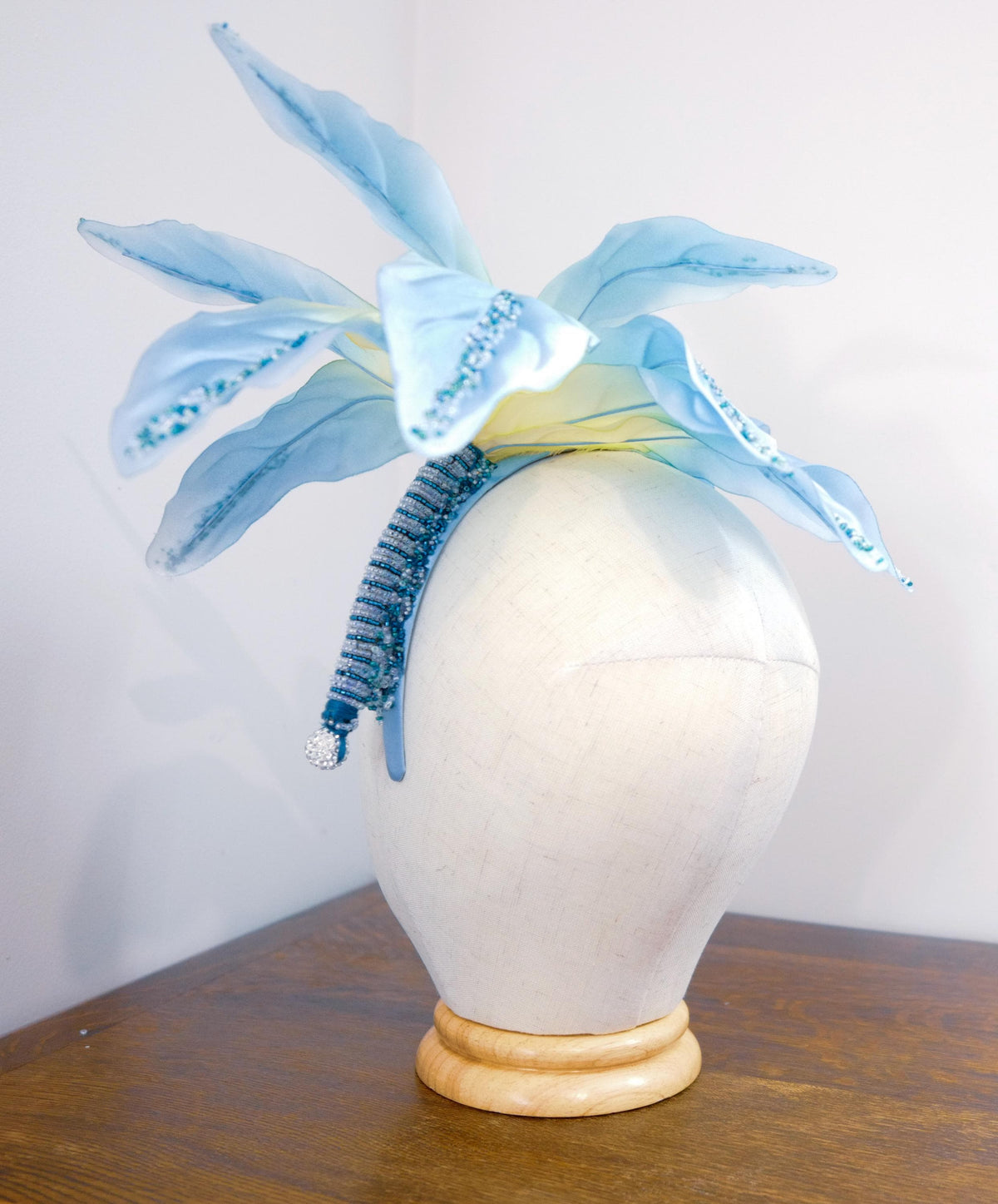 Ocean Blue – Hand-Beaded Floral Headband __etsy:8654987525
